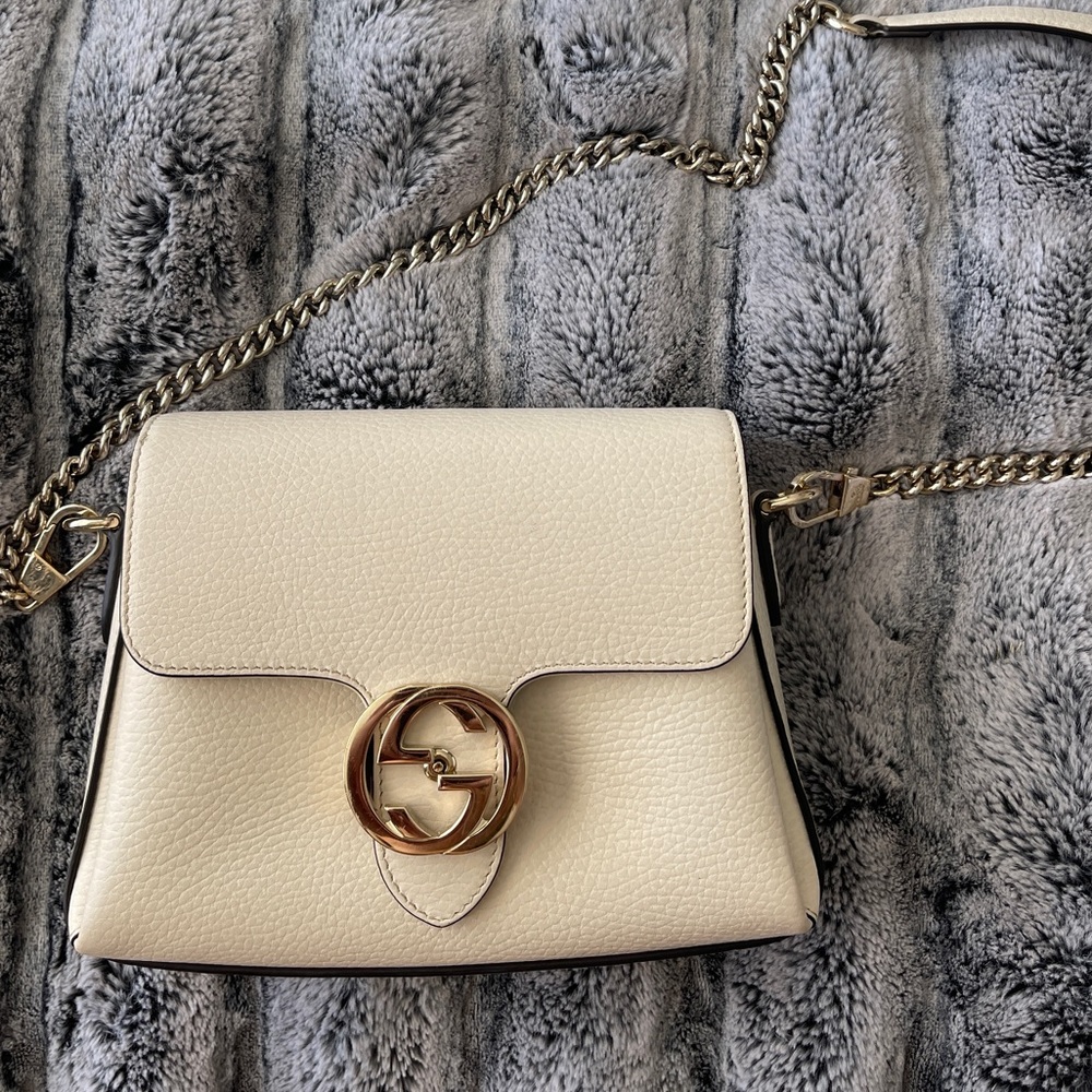 GUCCI CLASSIC WHITE LEATHER CROSSBODY BAG